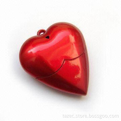 Heart-shaped Bootable USB Flash Drive, Supports Vista ReadyBoost, OEM Orders Welcomed